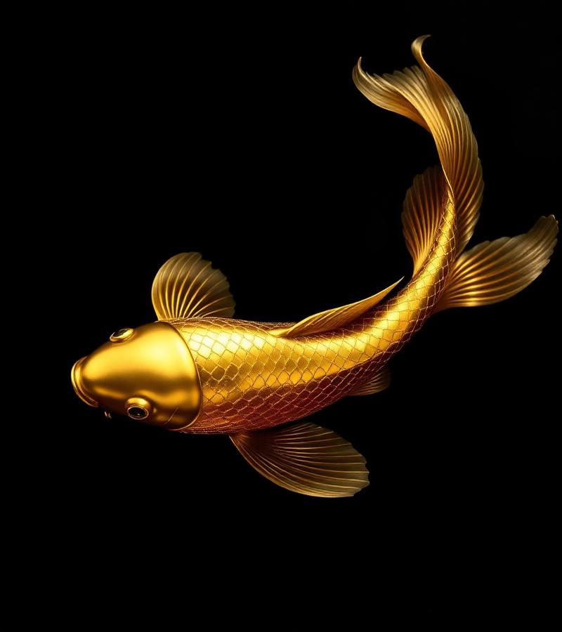 Small Japanese koi with bright metallic scales